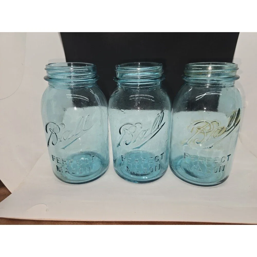 Vintage lot of 3 Ball Perfect Mason Jars 